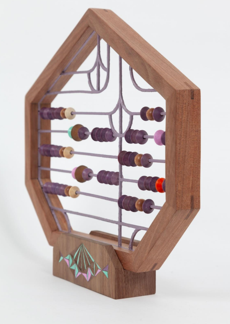 Wanda Gillespie - Counting Frame For A Transient Era (Triangle In Rata, Walnut, Lilac) 2022